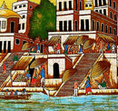 Holy Ganga Ghats at Kashi - Batik Painting