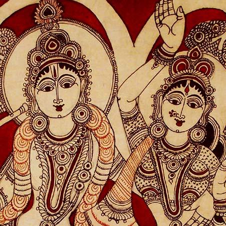 The Divine Couple - Kalamkari Painting